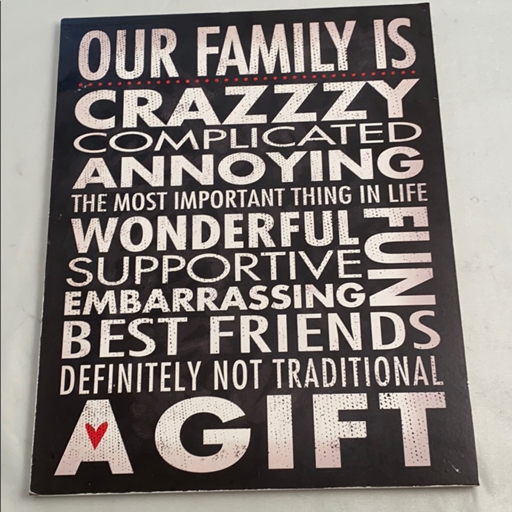 Stupell Our Family typographic wood sign